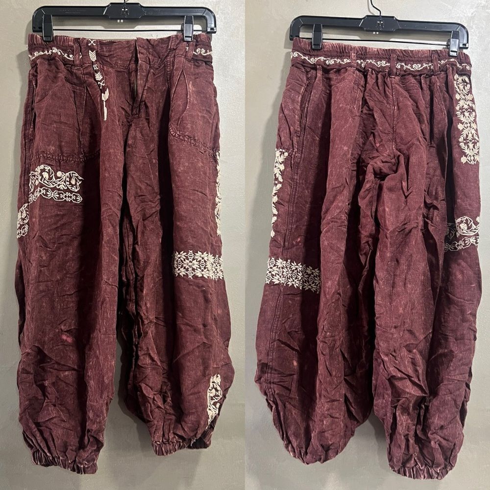 Anthropologie Embroidered Parachute Pants - Picture 3 of 9